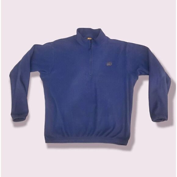 REI Fleece Sweater Mens Xtra Large Blue Quarter Zip Long Sleeve Camping Vintage - Picture 1 of 4